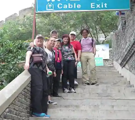 The group take the opportunity to visit the Great Wall of China during the meeting in Beijing