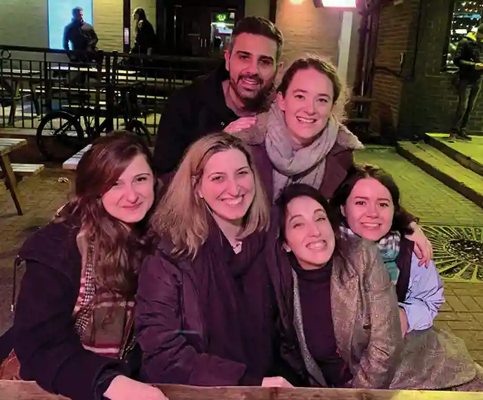 Cynthia and her team, clockwise from top: Val Yianni, Thea Willis, Emily Lodge, Alice Santambrogio, Cynthia, Yasmine Kemkem (not present: Carlos Abascal Sherwell Sanchez).