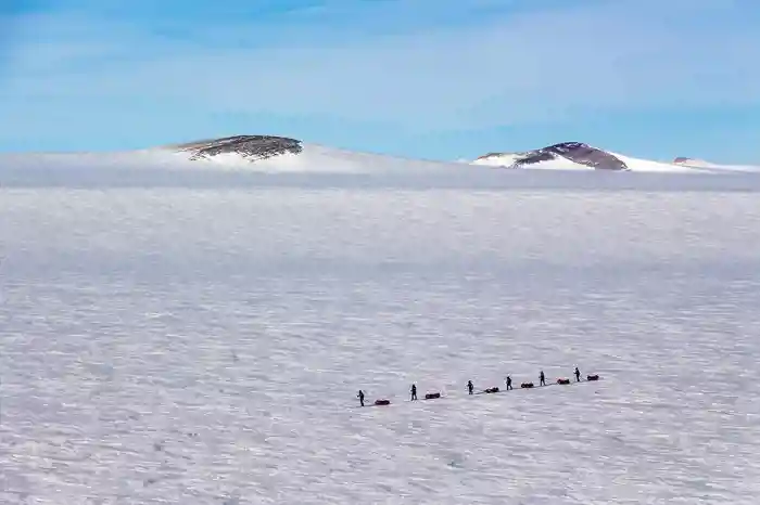 The Ice Maiden expedition traversed 1,700km in 62 days. Crown Copyright